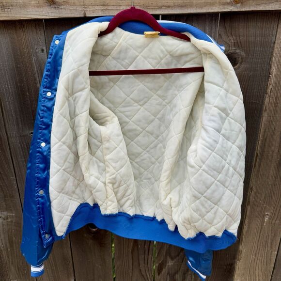NICE Vintage 80s-90s Texas HS Band Satin Bomber Jacket Unisex M Quilted, Pockets - Picture 4 of 11